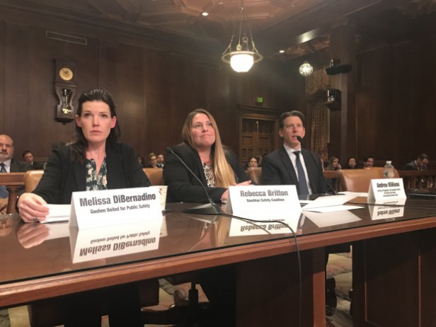 Rebecca and Melissa at hearing (Stateimpact photo) 3-22-18