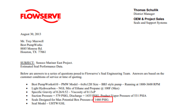 seals designed for 1480 psi 3-23-19
